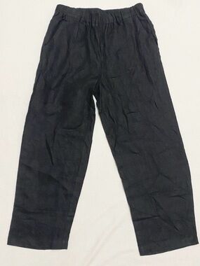 Quince Linen Black Wide-Leg Pants with Branded Tag New